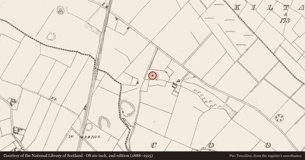 Ordnance Survey six-inch map, 2nd edition (1888–1915) covering the location of Ringfort - rath, Coolnagun, County Westmeath, with a pin at the register's coordinates