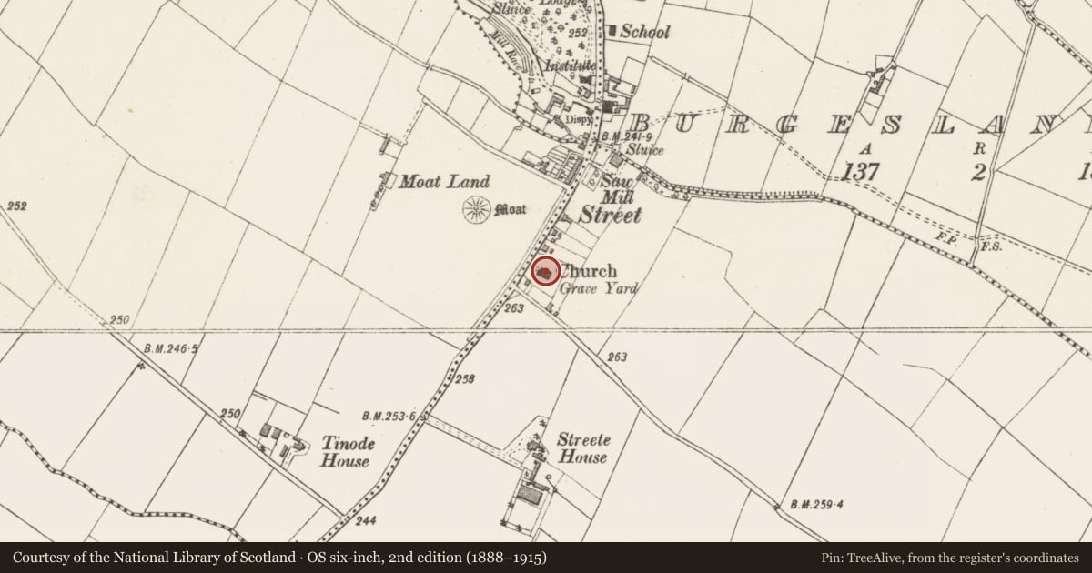 Ordnance Survey six-inch map, 2nd edition (1888–1915) covering the location of Graveyard, Barradrum, County Westmeath, with a pin at the register's coordinates
