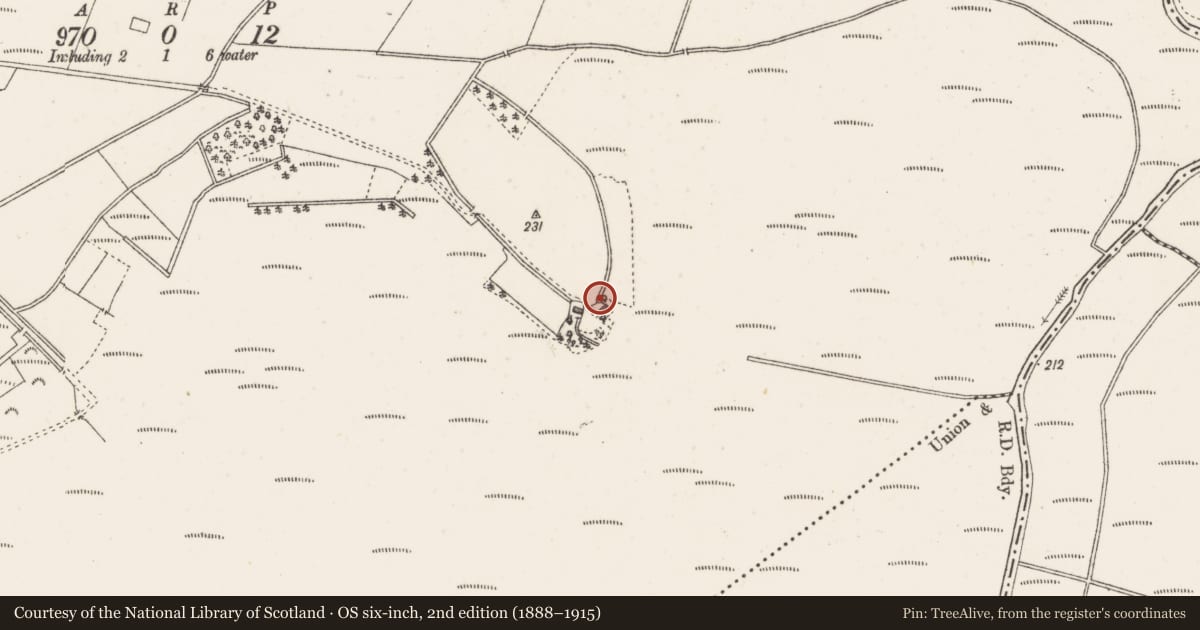 Ordnance Survey six-inch map, 2nd edition (1888–1915) covering the location of Windmill, Coolnagun, County Westmeath, with a pin at the register's coordinates