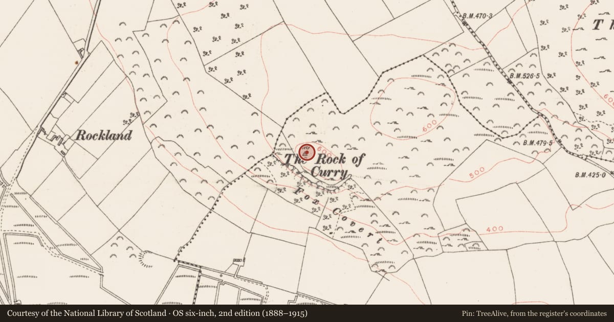 Ordnance Survey six-inch map, 2nd edition (1888–1915) covering the location of Cairn - unclassified, Curry, County Westmeath, with a pin at the register's coordinates