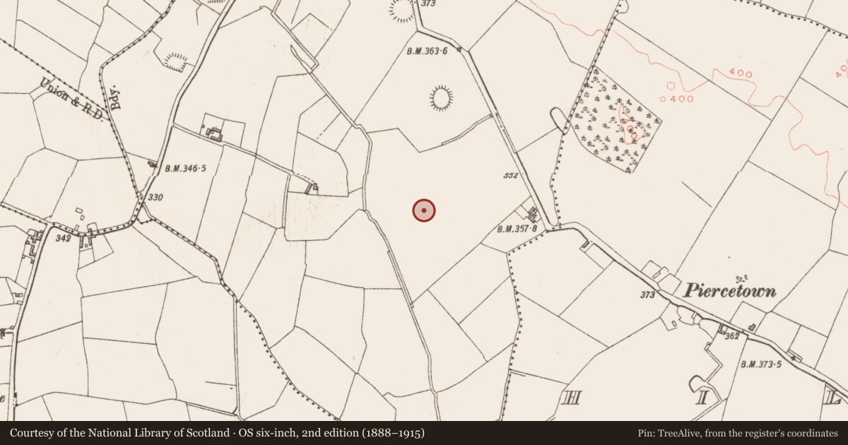 Ordnance Survey six-inch map, 2nd edition (1888–1915) covering the location of Church, Ballymanus, County Westmeath, with a pin at the register's coordinates
