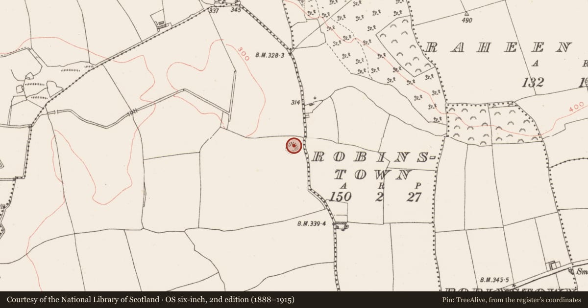Ordnance Survey six-inch map, 2nd edition (1888–1915) covering the location of Ringfort - rath, Lickbla, County Westmeath, with a pin at the register's coordinates