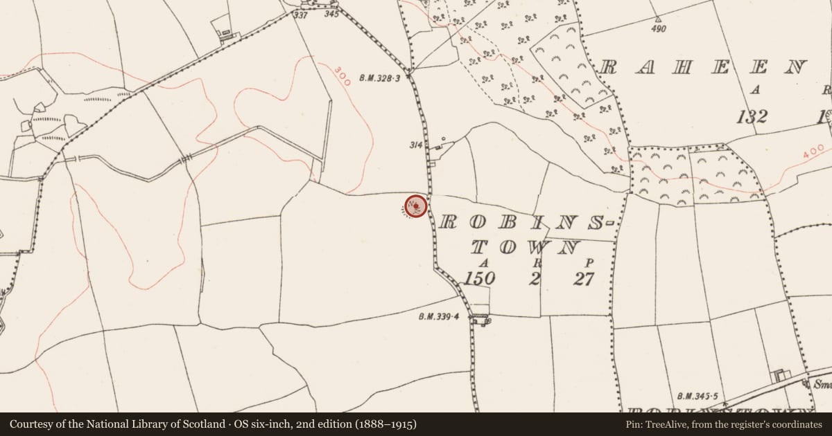 Ordnance Survey six-inch map, 2nd edition (1888–1915) covering the location of Souterrain, Lickbla, County Westmeath, with a pin at the register's coordinates