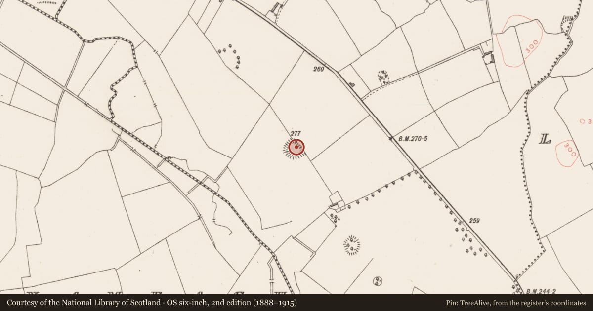 Ordnance Survey six-inch map, 2nd edition (1888–1915) covering the location of Earthwork, Curry, County Westmeath, with a pin at the register's coordinates