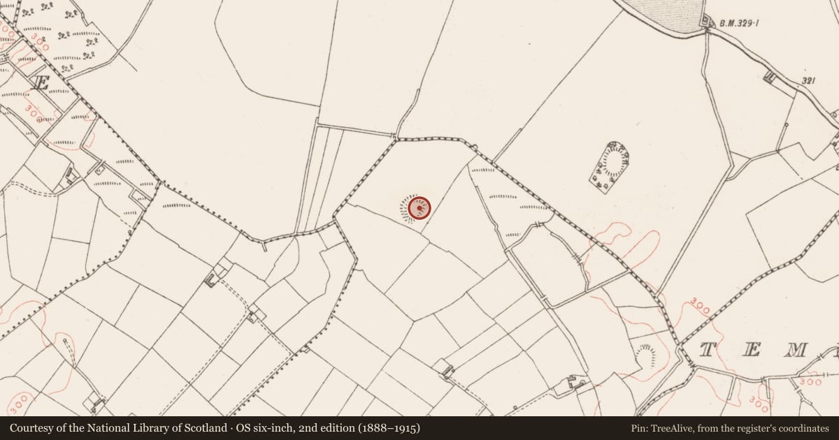 Ordnance Survey six-inch map, 2nd edition (1888–1915) covering the location of Ringfort - rath, Corbally, County Westmeath, with a pin at the register's coordinates
