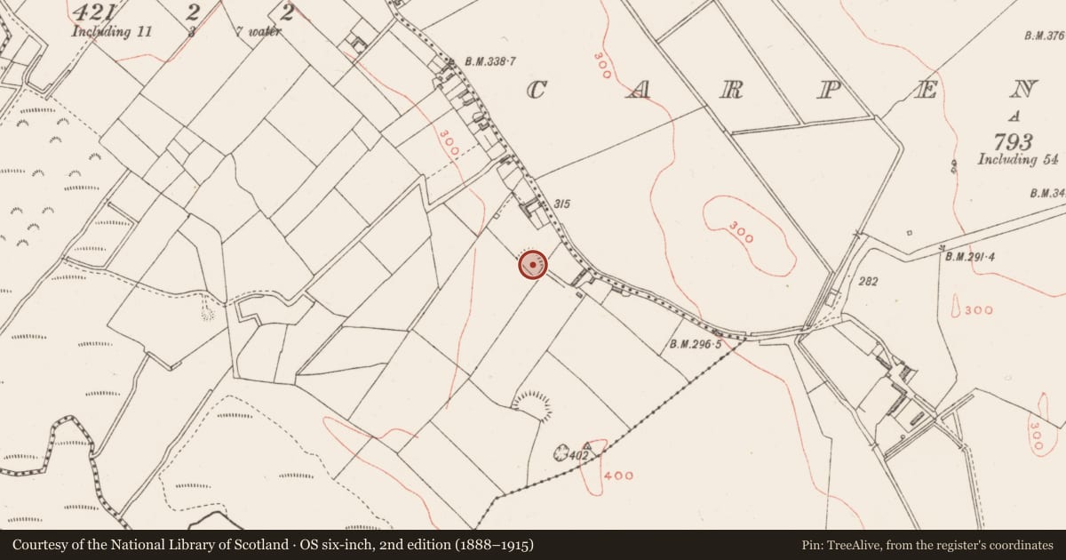Ordnance Survey six-inch map, 2nd edition (1888–1915) covering the location of Ringfort - rath, Corbally, County Westmeath, with a pin at the register's coordinates