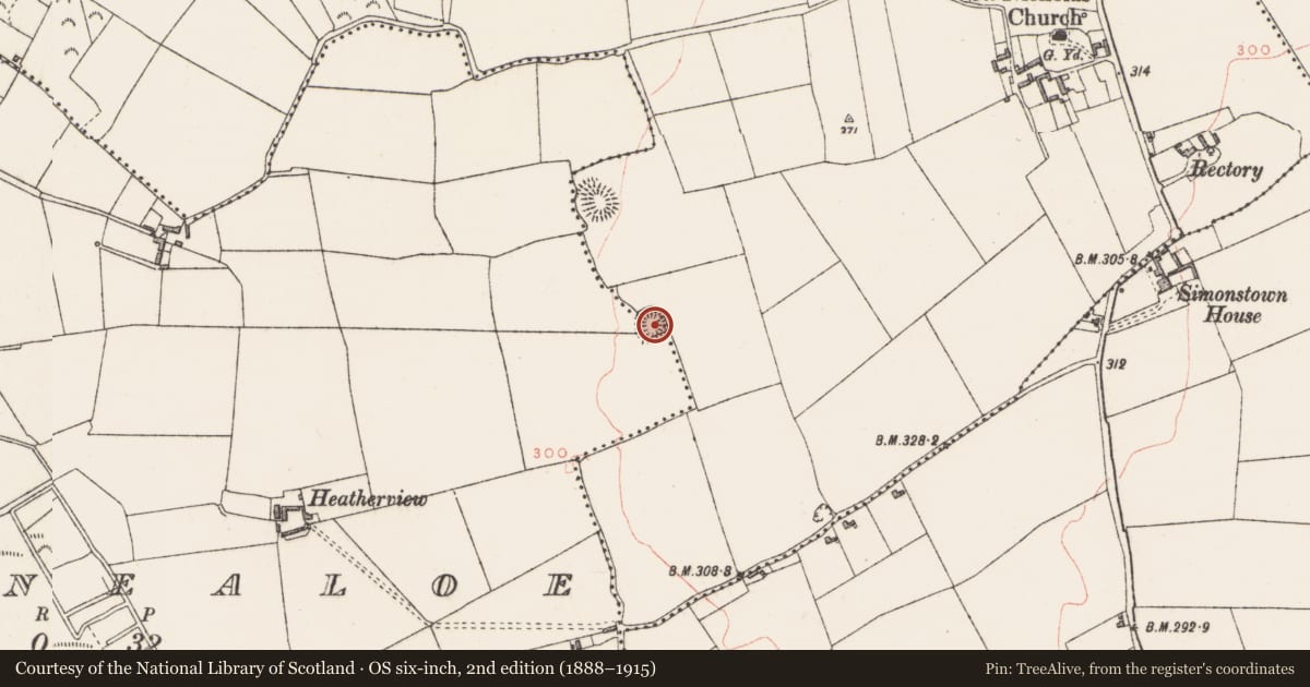 Ordnance Survey six-inch map, 2nd edition (1888–1915) covering the location of Ringfort - rath, Ballinealoe, County Westmeath, with a pin at the register's coordinates