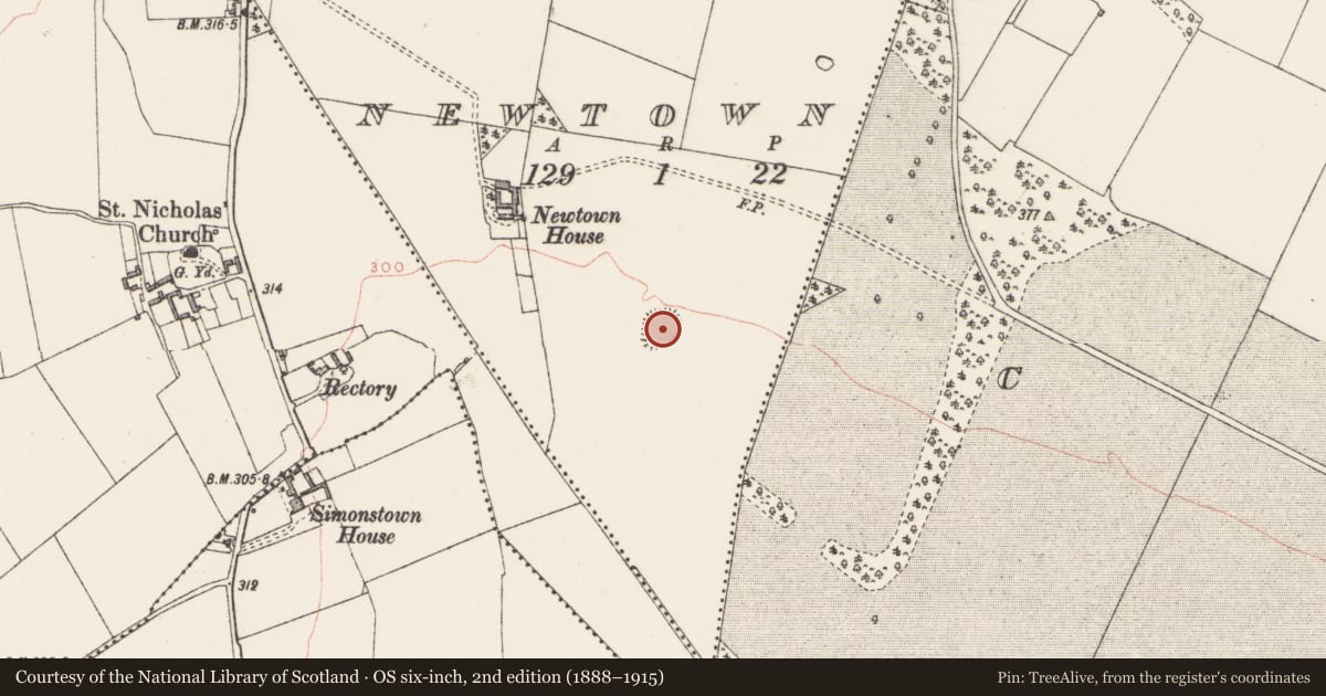 Ordnance Survey six-inch map, 2nd edition (1888–1915) covering the location of Ringfort - rath, Newtown, County Westmeath, with a pin at the register's coordinates