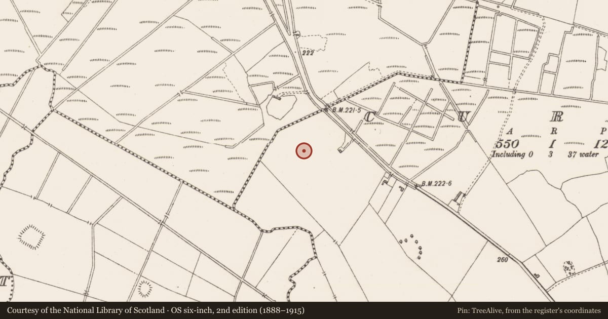 Ordnance Survey six-inch map, 2nd edition (1888–1915) covering the location of Enclosure, Curry, County Westmeath, with a pin at the register's coordinates