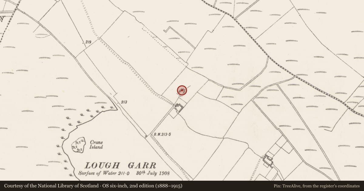 Ordnance Survey six-inch map, 2nd edition (1888–1915) covering the location of Moated site, Cappagh, County Westmeath, with a pin at the register's coordinates