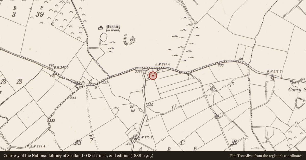 Ordnance Survey six-inch map, 2nd edition (1888–1915) covering the location of Ringfort - rath, MacE, County Westmeath, with a pin at the register's coordinates