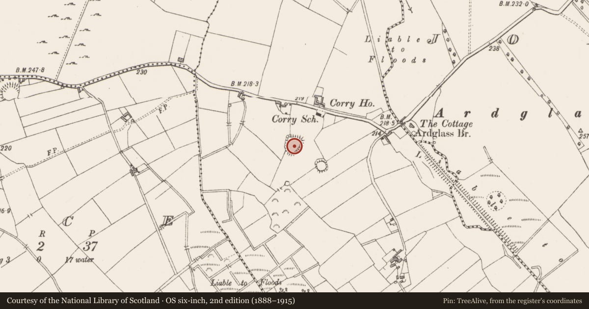 Ordnance Survey six-inch map, 2nd edition (1888–1915) covering the location of Ringfort - rath, Corry, County Westmeath, with a pin at the register's coordinates
