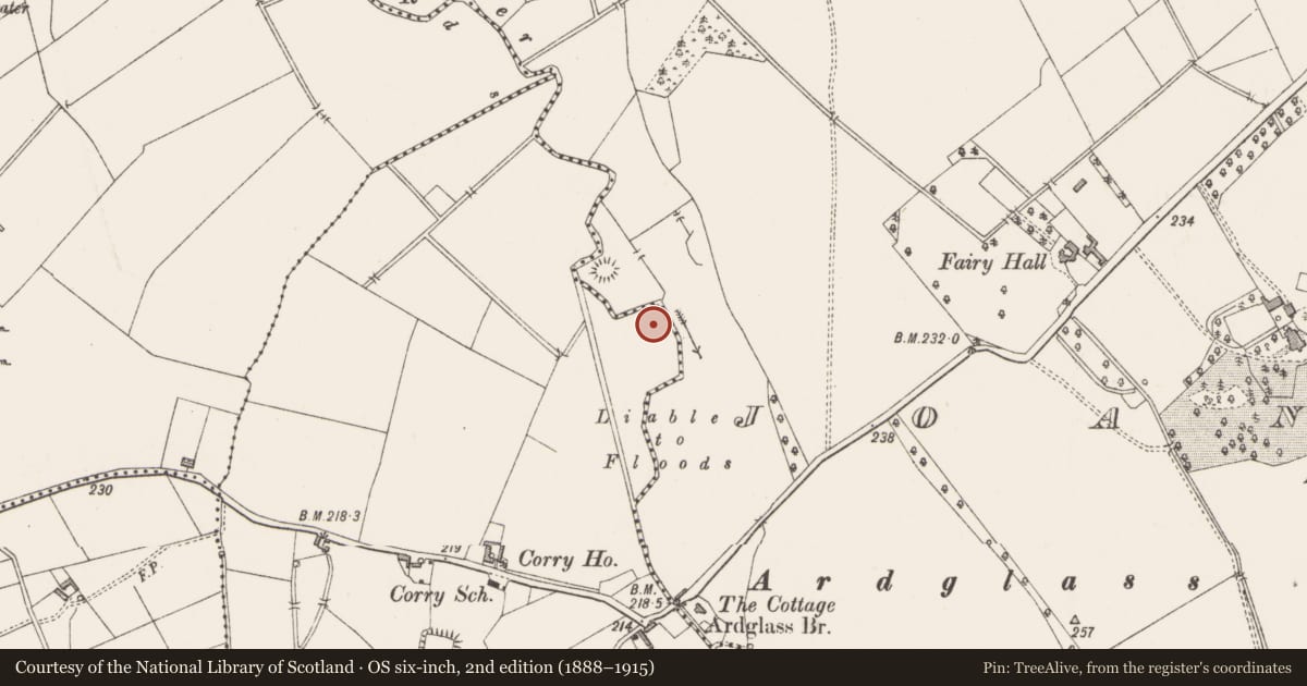 Ordnance Survey six-inch map, 2nd edition (1888–1915) covering the location of Barrow - unclassified, Corry, County Westmeath, with a pin at the register's coordinates