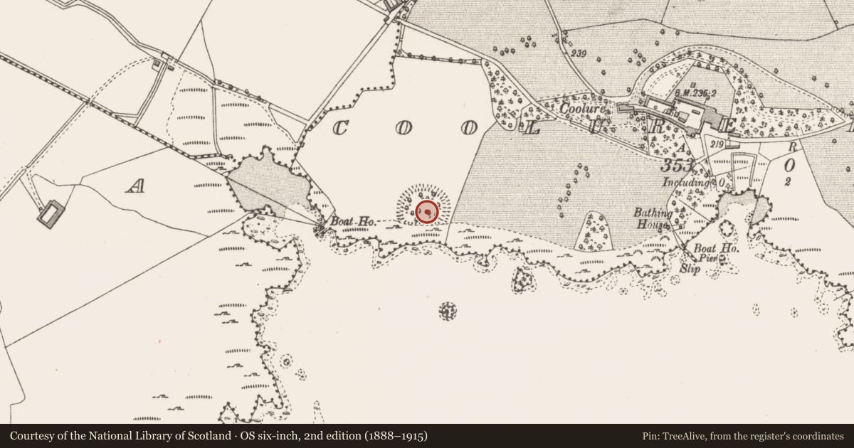 Ordnance Survey six-inch map, 2nd edition (1888–1915) covering the location of Ringfort - rath, Coolure Demesne, County Westmeath, with a pin at the register's coordinates