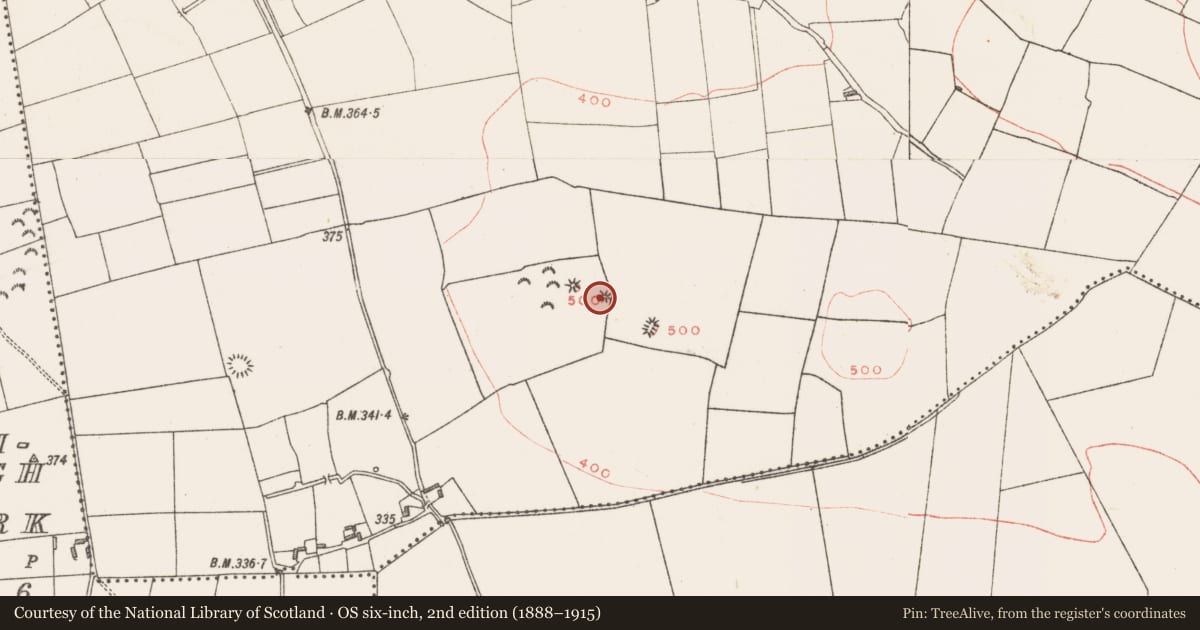 Ordnance Survey six-inch map, 2nd edition (1888–1915) covering the location of Barrow - bowl-barrow, Lakill And Moortown, County Westmeath, with a pin at the register's coordinates