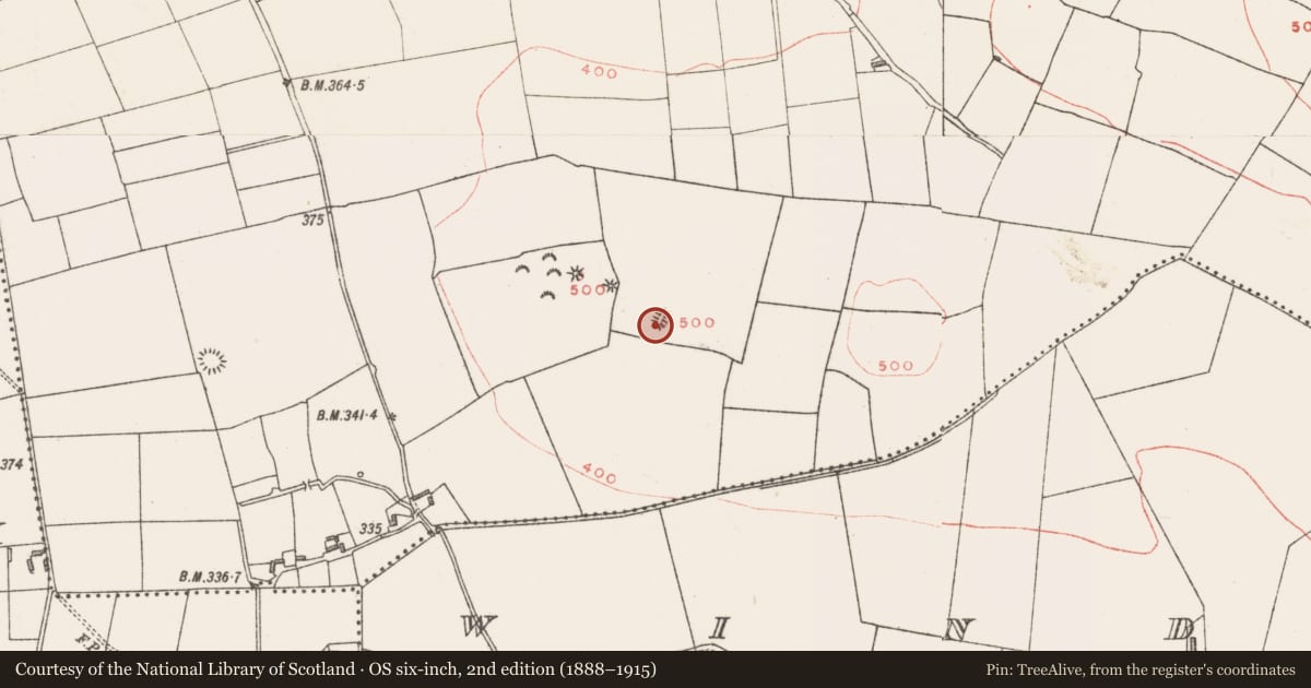Ordnance Survey six-inch map, 2nd edition (1888–1915) covering the location of Barrow - ring-barrow, Lakill And Moortown, County Westmeath, with a pin at the register's coordinates