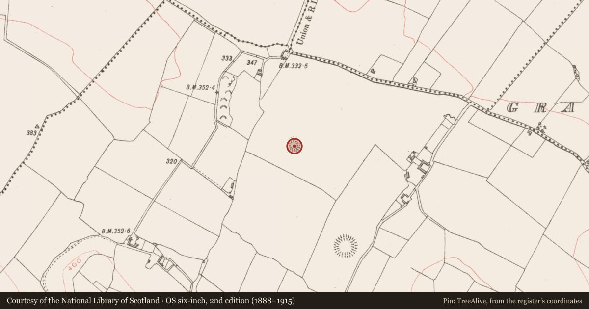 Ordnance Survey six-inch map, 2nd edition (1888–1915) covering the location of Ringfort - rath, Faughalstown, County Westmeath, with a pin at the register's coordinates