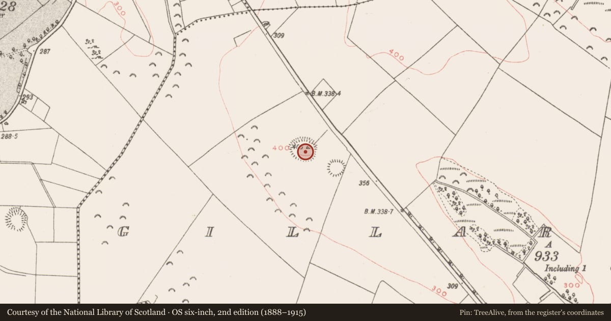 Ordnance Survey six-inch map, 2nd edition (1888–1915) covering the location of Ringfort - rath, Gillardstown, County Westmeath, with a pin at the register's coordinates