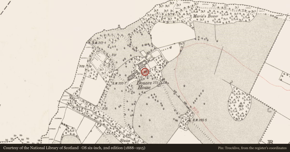 Ordnance Survey six-inch map, 2nd edition (1888–1915) covering the location of House - 17th century, Donore, County Westmeath, with a pin at the register's coordinates