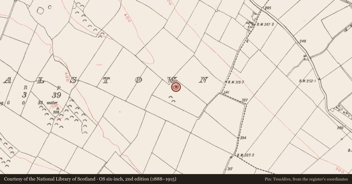 Ordnance Survey six-inch map, 2nd edition (1888–1915) covering the location of Ringfort - rath, Faughalstown, County Westmeath, with a pin at the register's coordinates