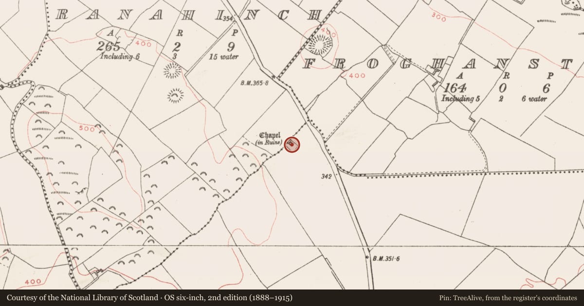 Ordnance Survey six-inch map, 2nd edition (1888–1915) covering the location of Chapel, Gartlandstown, County Westmeath, with a pin at the register's coordinates