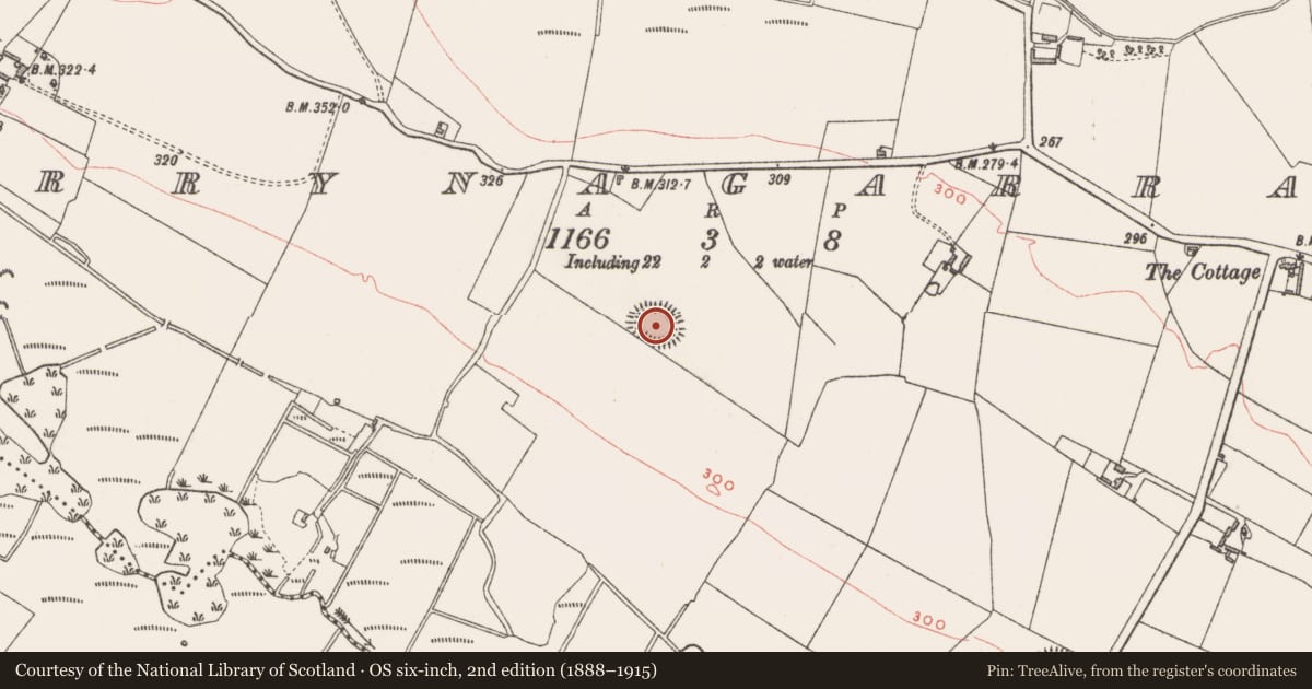 Ordnance Survey six-inch map, 2nd edition (1888–1915) covering the location of Ringfort - rath, Derrynagarragh, County Westmeath, with a pin at the register's coordinates