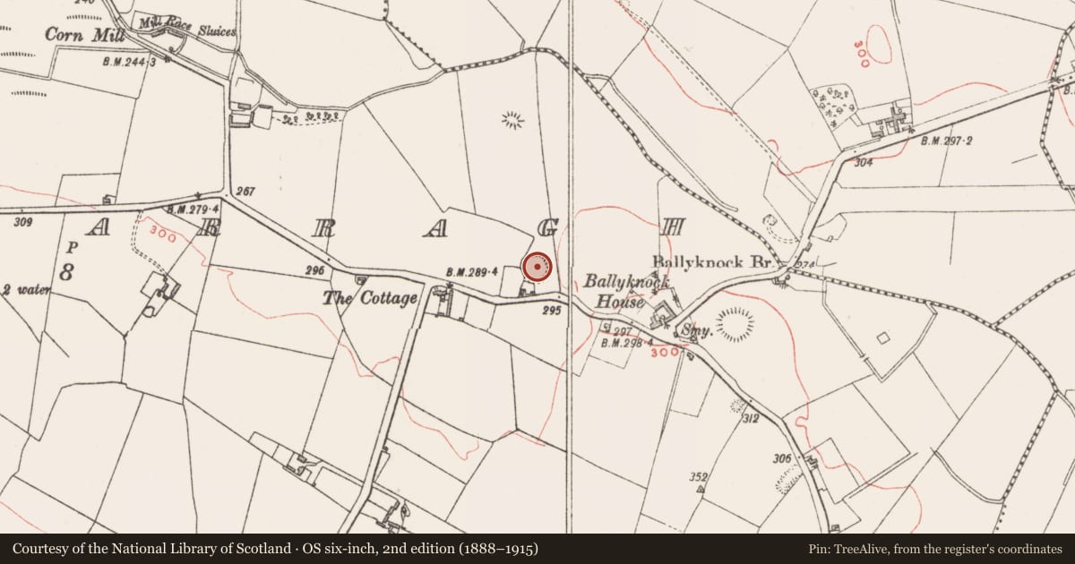 Ordnance Survey six-inch map, 2nd edition (1888–1915) covering the location of Ringfort - unclassified, Derrynagarragh, County Westmeath, with a pin at the register's coordinates