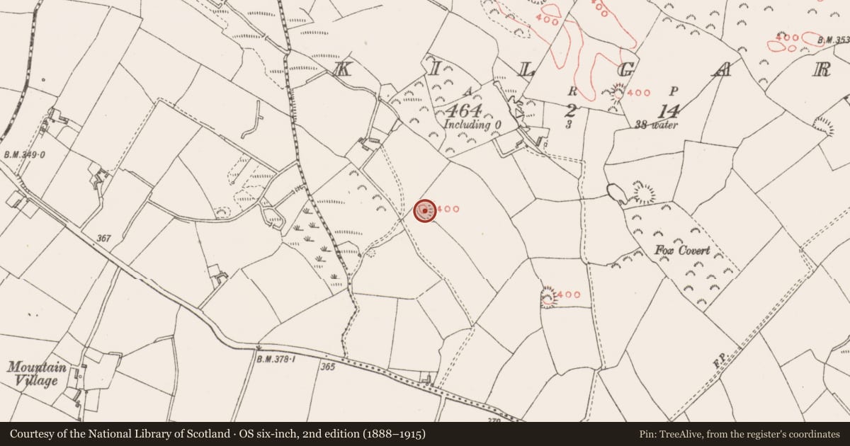 Ordnance Survey six-inch map, 2nd edition (1888–1915) covering the location of Ringfort - rath, Kilgar, County Westmeath, with a pin at the register's coordinates
