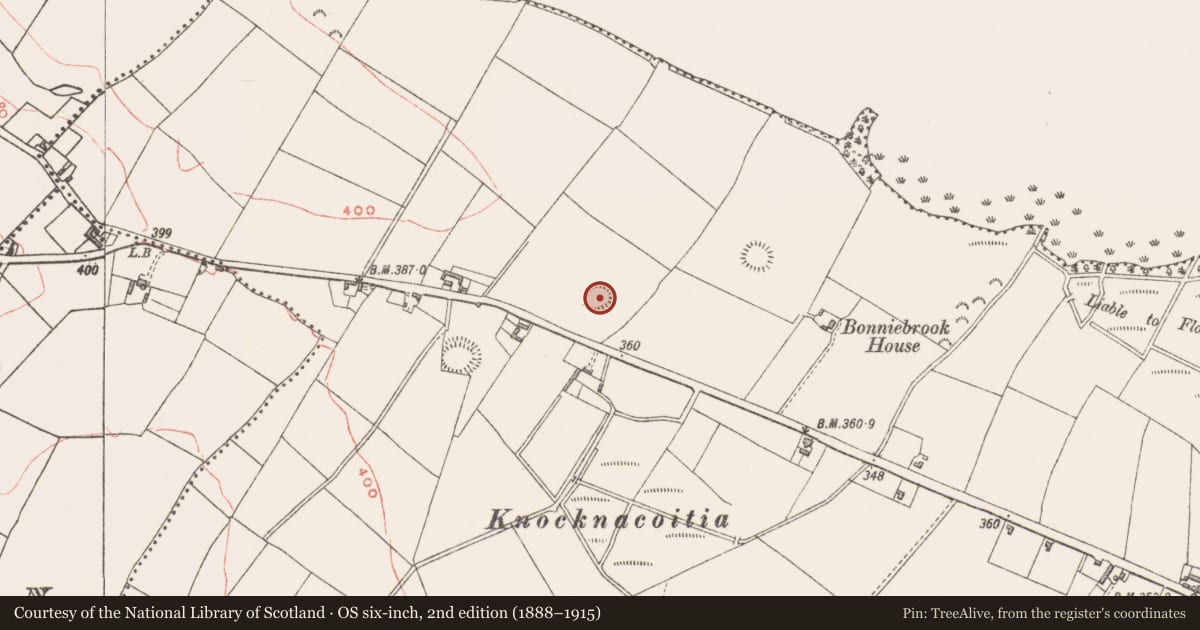 Ordnance Survey six-inch map, 2nd edition (1888–1915) covering the location of Ringfort - rath, Ranaghan, County Westmeath, with a pin at the register's coordinates