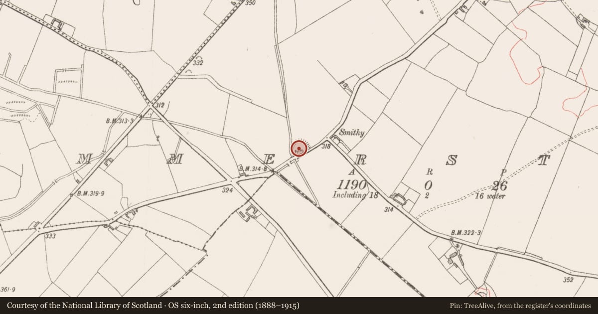 Ordnance Survey six-inch map, 2nd edition (1888–1915) covering the location of Water mill - unclassified, Cummerstown, County Westmeath, with a pin at the register's coordinates