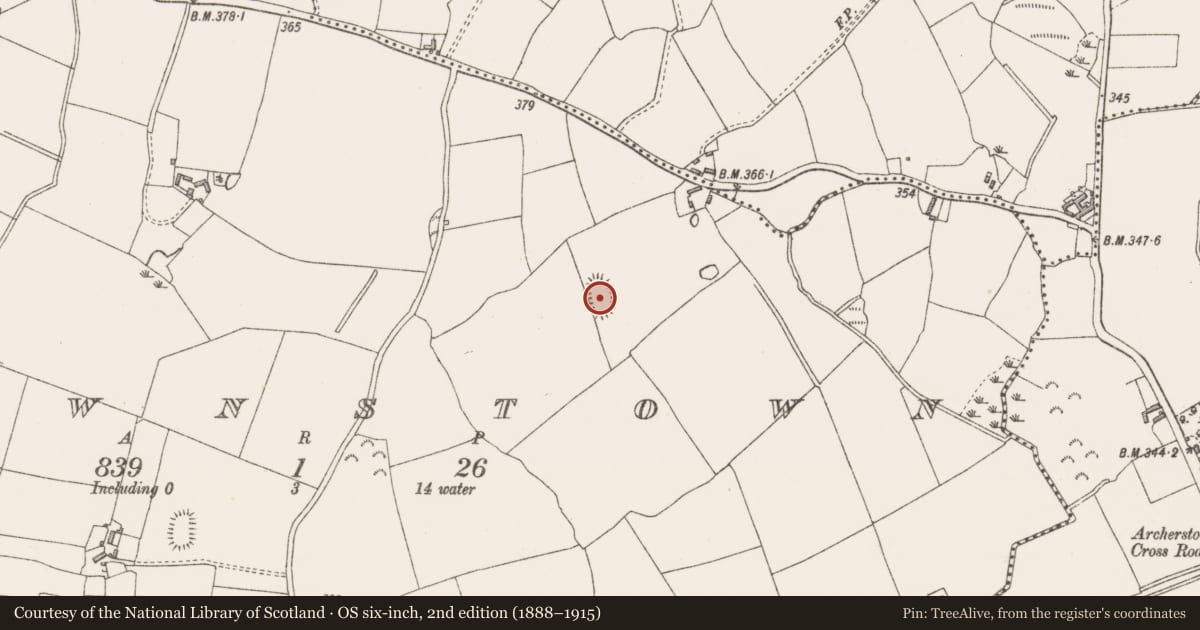 Ordnance Survey six-inch map, 2nd edition (1888–1915) covering the location of Ringfort - rath, Brownstown, County Westmeath, with a pin at the register's coordinates