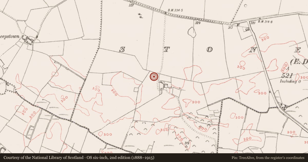 Ordnance Survey six-inch map, 2nd edition (1888–1915) covering the location of House - indeterminate date, Stonestown, County Westmeath, with a pin at the register's coordinates