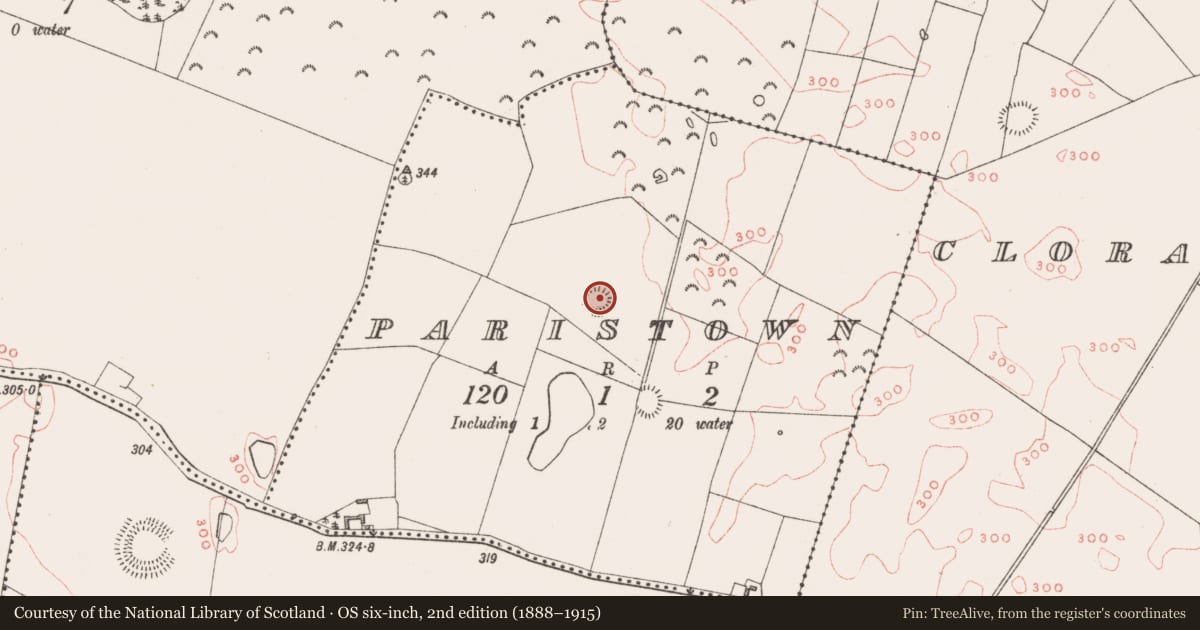 Ordnance Survey six-inch map, 2nd edition (1888–1915) covering the location of House - indeterminate date, Paristown, County Westmeath, with a pin at the register's coordinates