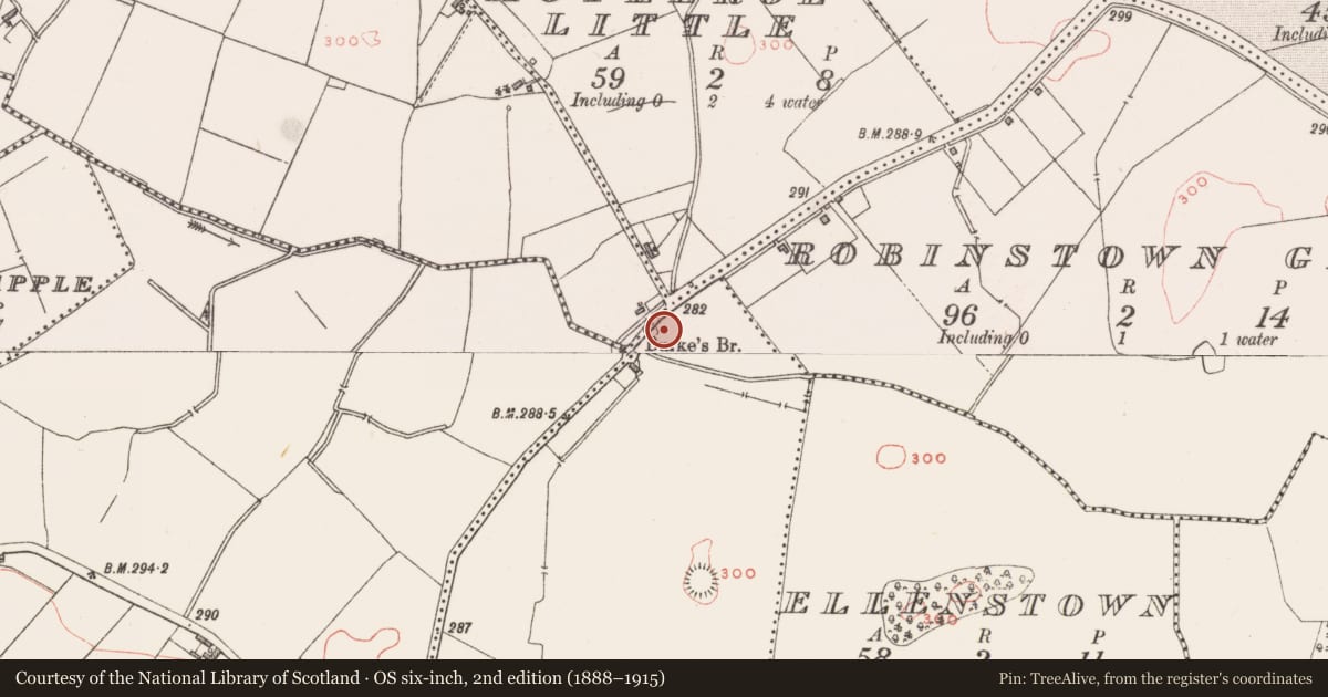 Ordnance Survey six-inch map, 2nd edition (1888–1915) covering the location of Barrow - mound barrow, Mitchelstown, County Westmeath, with a pin at the register's coordinates