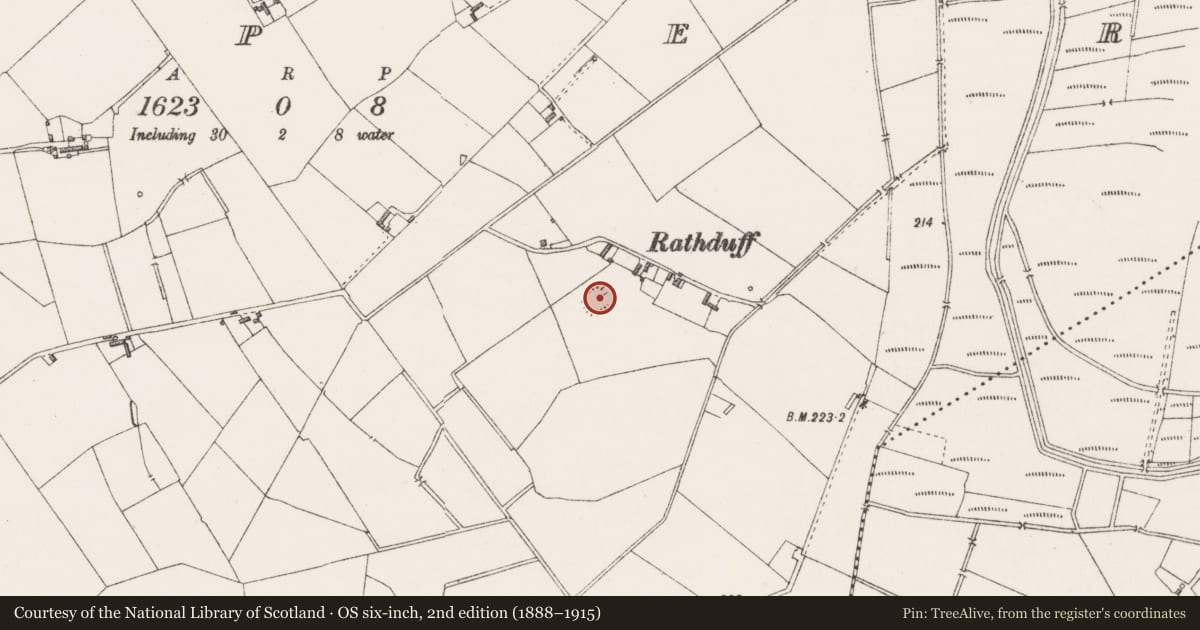 Ordnance Survey six-inch map, 2nd edition (1888–1915) covering the location of Souterrain, Emper, County Westmeath, with a pin at the register's coordinates