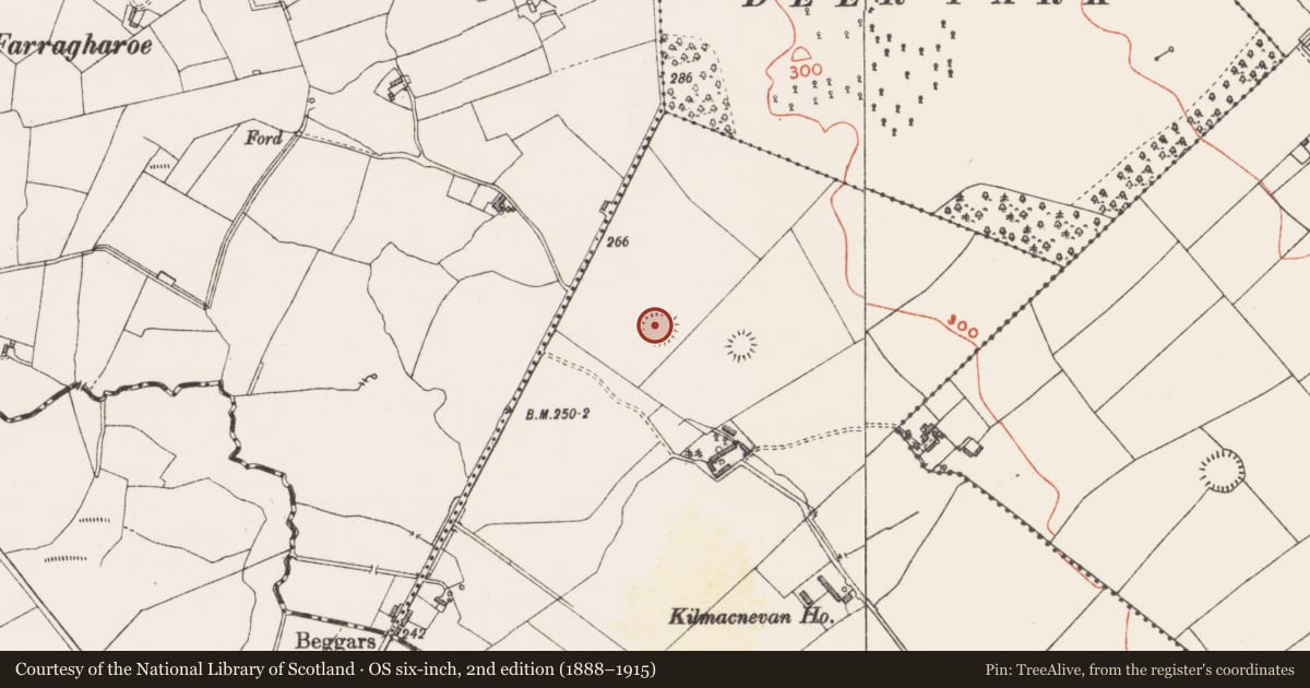 Ordnance Survey six-inch map, 2nd edition (1888–1915) covering the location of House - indeterminate date, Kilmacnevan, County Westmeath, with a pin at the register's coordinates