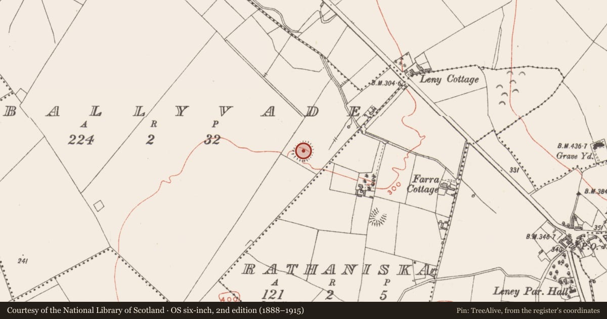 Ordnance Survey six-inch map, 2nd edition (1888–1915) covering the location of Ringfort - rath, Ballyvade, County Westmeath, with a pin at the register's coordinates