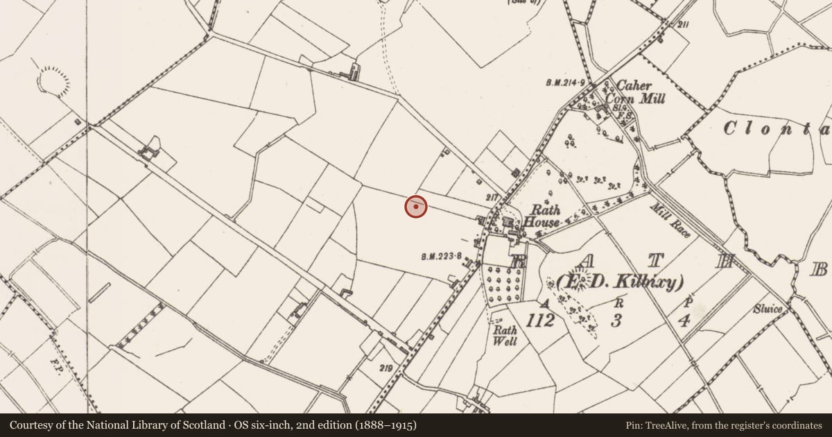 Ordnance Survey six-inch map, 2nd edition (1888–1915) covering the location of Ringfort - unclassified, Cumminstown, County Westmeath, with a pin at the register's coordinates