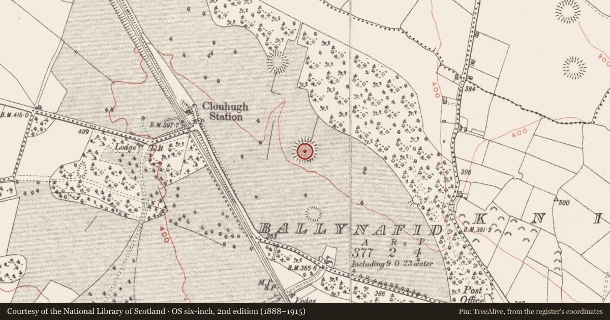 Ordnance Survey six-inch map, 2nd edition (1888–1915) covering the location of Ringfort - rath, Ballynafid, County Westmeath, with a pin at the register's coordinates
