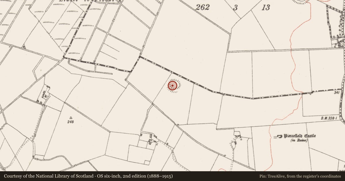 Ordnance Survey six-inch map, 2nd edition (1888–1915) covering the location of House - indeterminate date, Piercefield Or Templeoran, County Westmeath, with a pin at the register's coordinates
