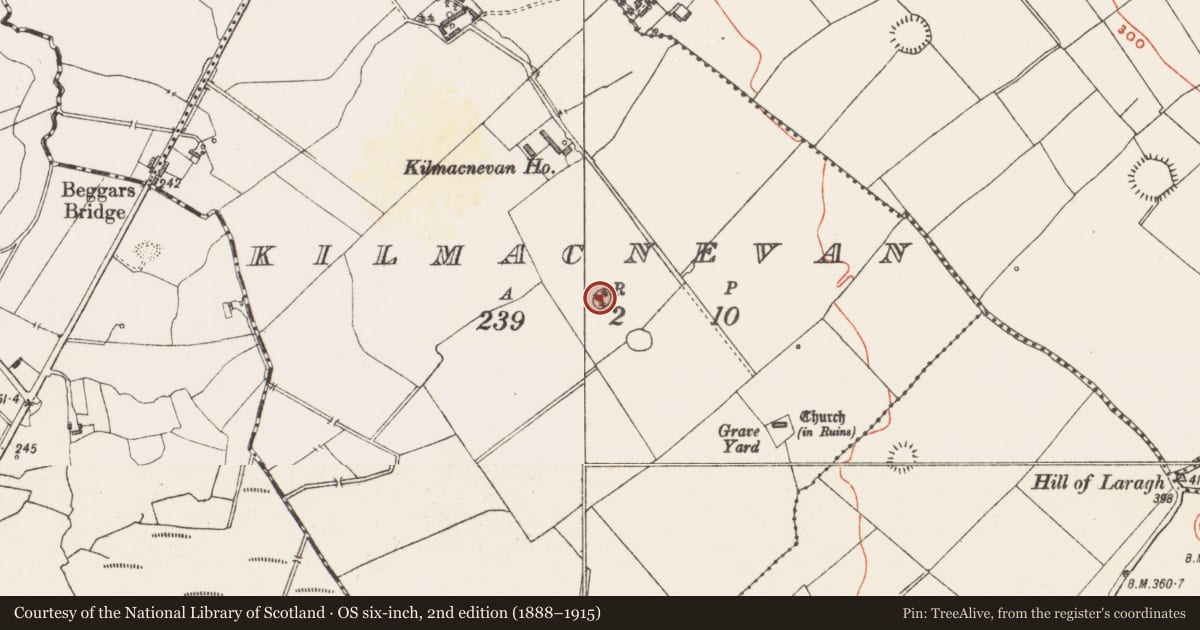 Ordnance Survey six-inch map, 2nd edition (1888–1915) covering the location of Ringfort - rath, Kilmacnevan, County Westmeath, with a pin at the register's coordinates