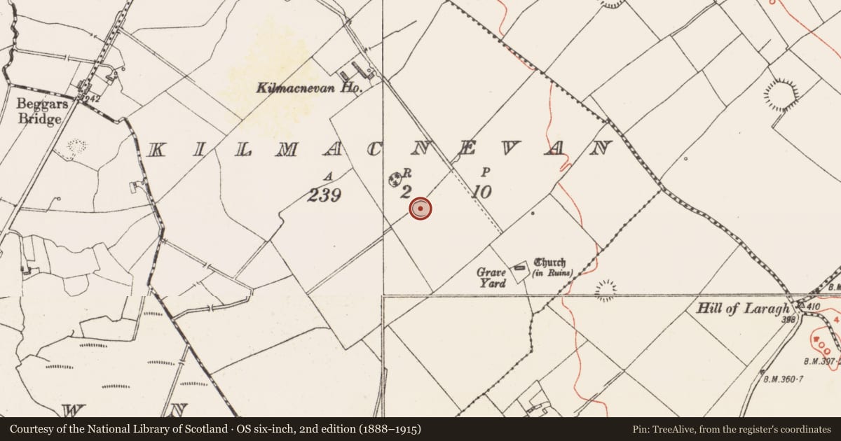 Ordnance Survey six-inch map, 2nd edition (1888–1915) covering the location of Ringfort - rath, Kilmacnevan, County Westmeath, with a pin at the register's coordinates