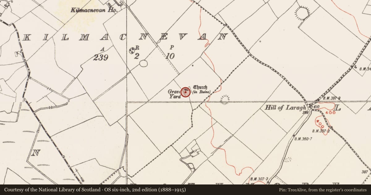 Ordnance Survey six-inch map, 2nd edition (1888–1915) covering the location of Cross - High cross, Kilmacnevan, County Westmeath, with a pin at the register's coordinates