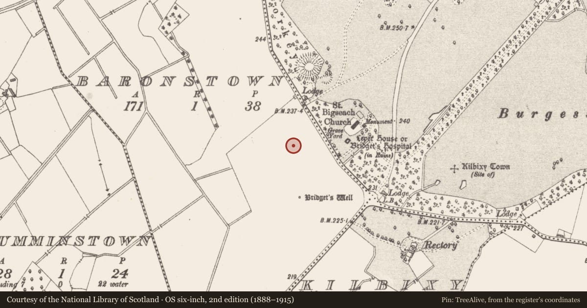 Ordnance Survey six-inch map, 2nd edition (1888–1915) covering the location of Settlement deserted - medieval, County Westmeath, with a pin at the register's coordinates