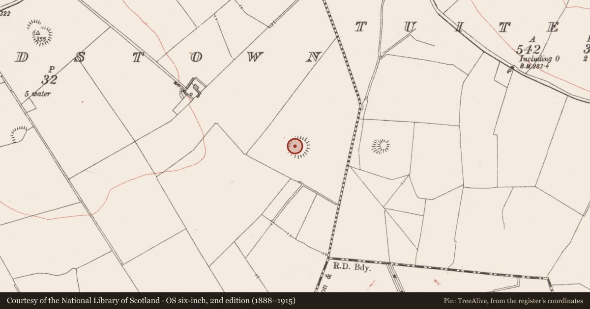 Ordnance Survey six-inch map, 2nd edition (1888–1915) covering the location of Ringfort - rath, Gartlandstown, County Westmeath, with a pin at the register's coordinates