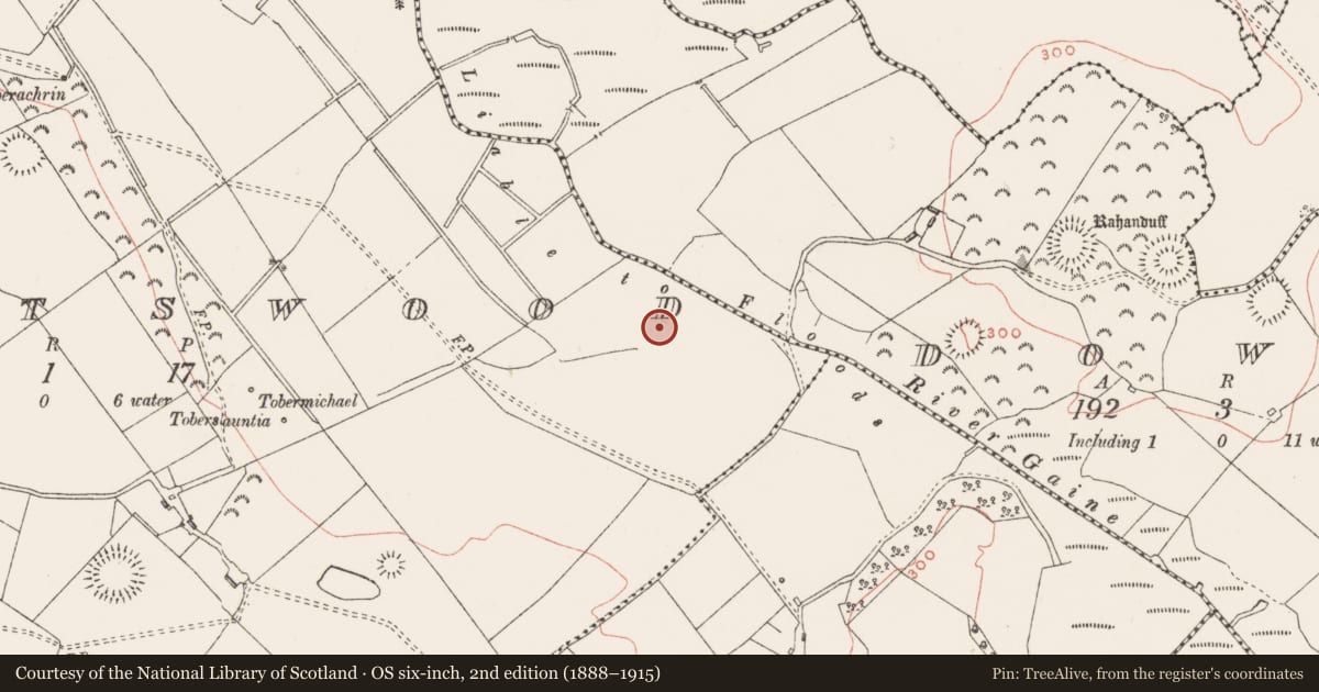 Ordnance Survey six-inch map, 2nd edition (1888–1915) covering the location of Mound, Knightswood, County Westmeath, with a pin at the register's coordinates