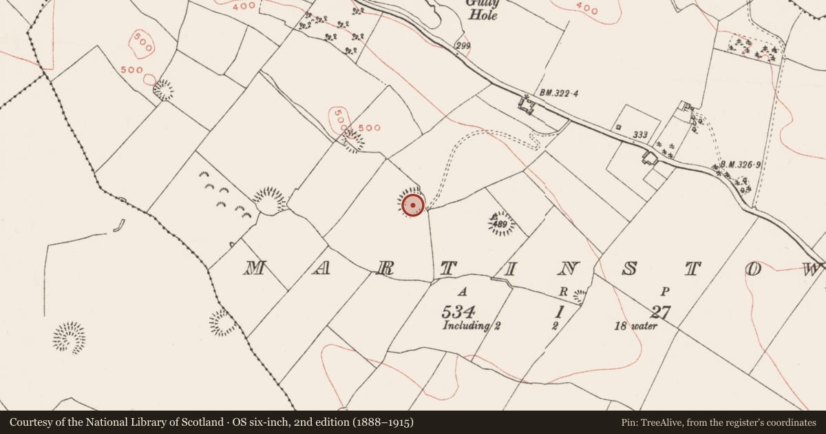 Ordnance Survey six-inch map, 2nd edition (1888–1915) covering the location of Ringfort - rath, Martinstown, County Westmeath, with a pin at the register's coordinates