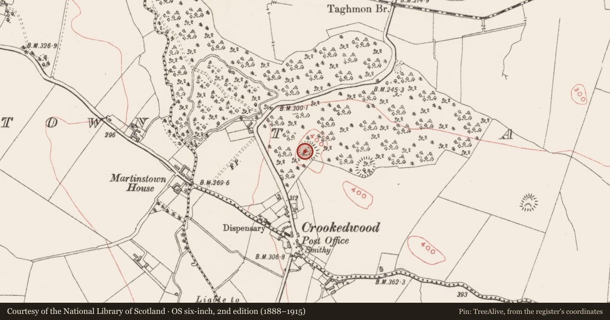Ordnance Survey six-inch map, 2nd edition (1888–1915) covering the location of Ringfort - rath, Taghmon, County Westmeath, with a pin at the register's coordinates