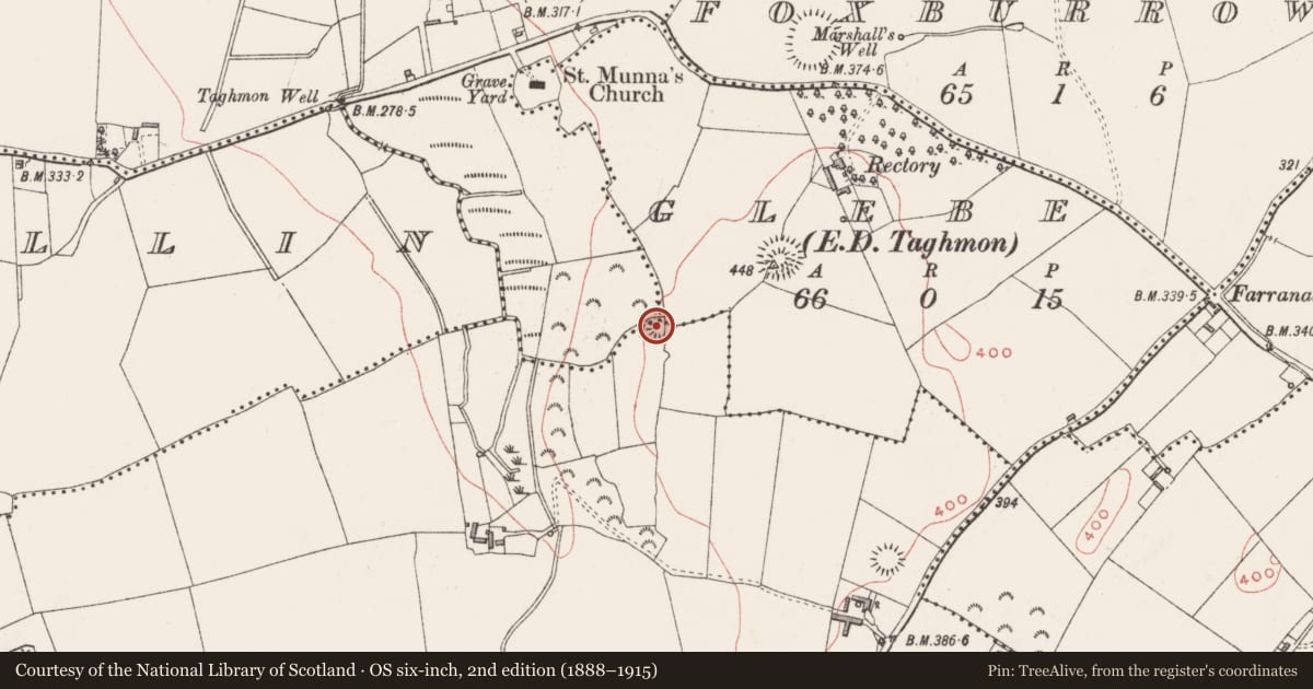 Ordnance Survey six-inch map, 2nd edition (1888–1915) covering the location of Ringfort - rath, Monkstown, County Westmeath, with a pin at the register's coordinates