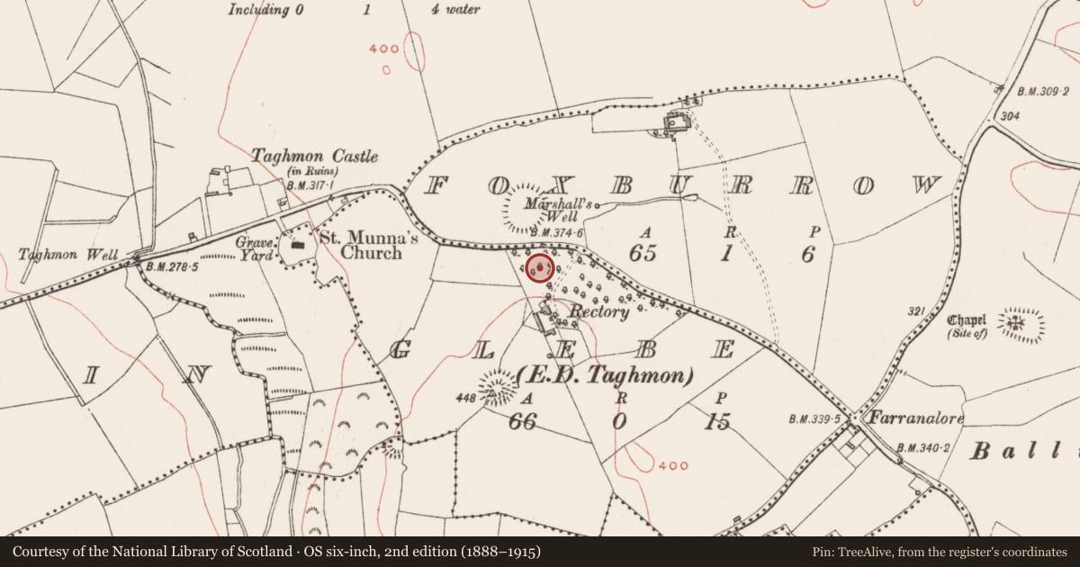 Ordnance Survey six-inch map, 2nd edition (1888–1915) covering the location of Ringfort - rath, Glebe, County Westmeath, with a pin at the register's coordinates